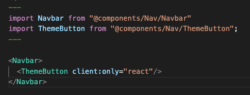 Navbar component code